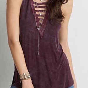 Ladder Front Tank | American Eagle | Plum